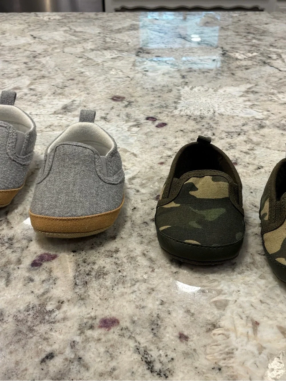 Carter's Gray and Green Camo Baby Slip-On Shoes